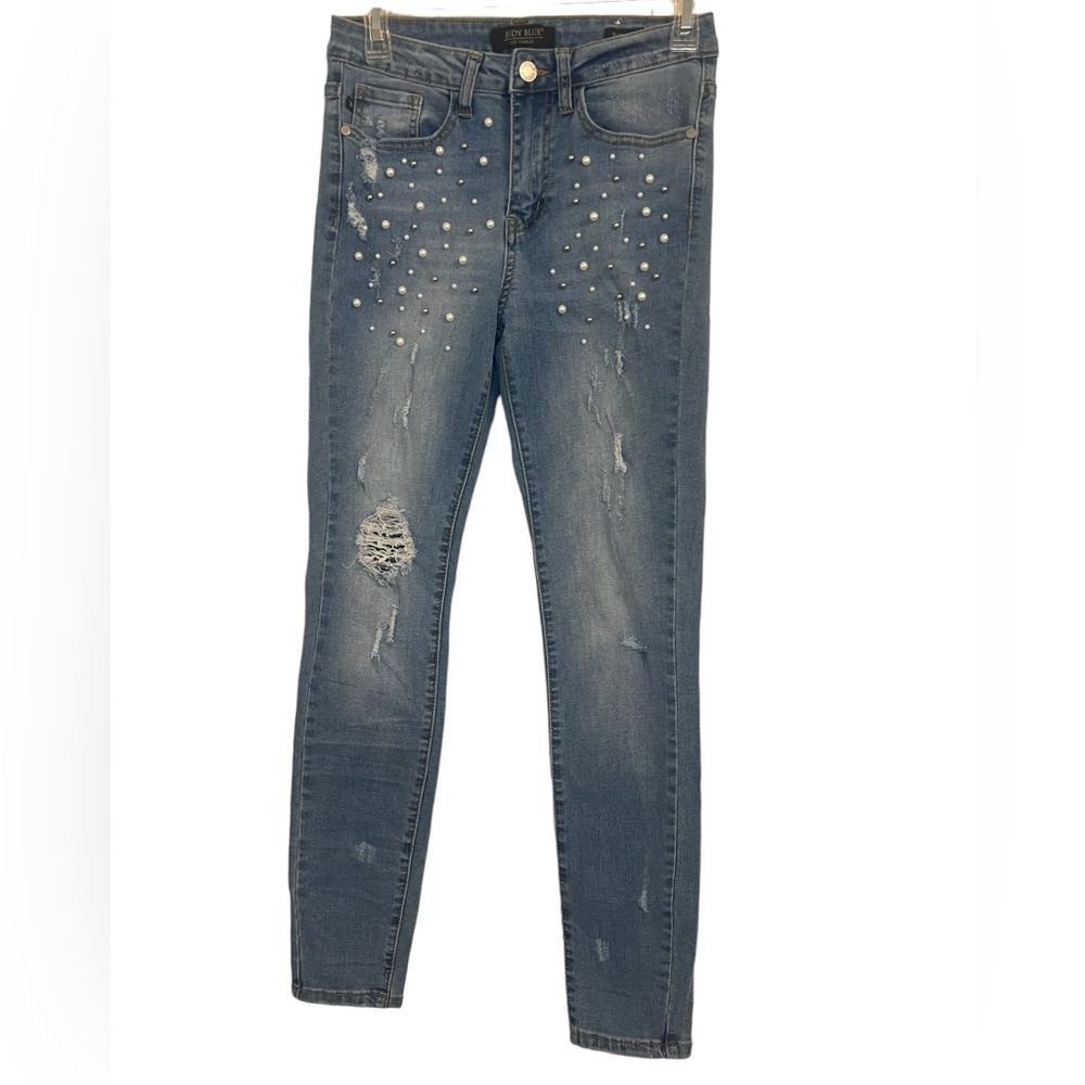 Judy Blue Blue Skinny Jeans with Distressed Details